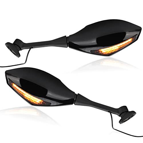 LKV Motorcycle Rear View Mirrors with Turn Signals LED Compatible with Honda CBR250R CBR300R CBR500R CBR600RR CBR600 F4 F4I CBR1000RR Rear Mirror Replacement