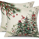 DFXSZ Christmas Pillow Covers 18x18 Inch Set of 2 Christmas Tree Decorations Throw Pillows Winter Xmas Decor for Home Couch TH-35B18