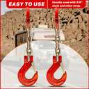 HENBOW 3/8" Clevis Slip Hook and Chain Connector Link,G80 Tow Trailer Safety Hook and Hammerlock Coupling Link,6900Lbs Working Load Limit for Lifting&TowingRed(2 Hooks and 2 Connector Link)