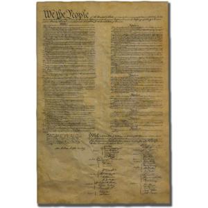 Our Amendments United States Constitution, Authentic Replica Printed on Antiqued Genuine Parchment. 12.5 x 19