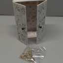 Minamzee 1/12 Dollhouse Wardrobe Closet, Miniature Wooden White Flower Pattern Wardrobe with 3Pcs Clothes Hangers, Magnetic Double Doors Dollhouse Closet for Bedroom Livingroom Furniture Accessory