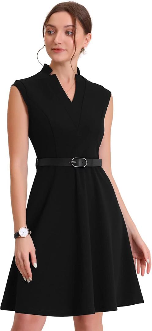 Allegra K Work Dress for Women's Fit and Flare Professional Spring 2025 Dresses