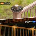 Solar Post Cap Lights Outdoor 6pack, Black Waterproof Solar Powered Deck Fence Post Lights Fit 4x4 Wood/Vinyl Posts, Bright Warm White Solar Post Lights Decorate Deck, Patio, Porch, Fence