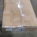 Makeup Vanity Desk with Smart LED Mirror & Charging Station, 35.4" White Vanity Table Set with Cushioned Stool, 4 Drawers & Hairdryer Rack, Modern Bedroom Dressing Table-White