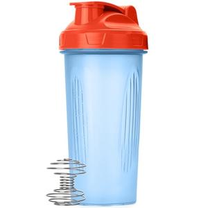 Mr. Pen- Shaker Bottles for Protein Mixes, 28 oz, 1 Pack, Blue with Orange Top, Protein Shaker Bottle with Wire Whisk Ball
