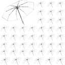 30pcs Clear Umbrellas 42 Inch Foldable Lightweight Transparent Umbrella Automatic Open Close Transparent Travel Umbrella for Women and Men for Rain Outdoor Wedding