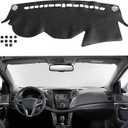 SecosAutoparts Black line Leather Dashboard Dash Cover Pretector Mat Compatible with Hyundai Sonata 2011 2012 2013 2014