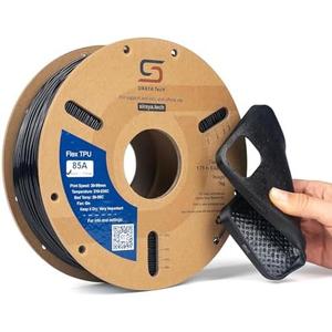 Siraya Tech Flex TPU Filament - 85A Shore, ISO 10993, High Flexibility & Toughness, High Flow & Speed, Easy to Print, Moisture-Resistant Aluminum Bag - Ideal for Footwear, Protective Gear (Black, 1kg)