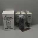 Lamosi 12 oz Disposable Coffee Cups with Lids, 50 Pack Insulated Hot Cups To Go Paper Coffee Cups with Lids and Straws, Corrugated Ripple Wall Cup for Hot Drink, Office, Coffee Bar (Black)