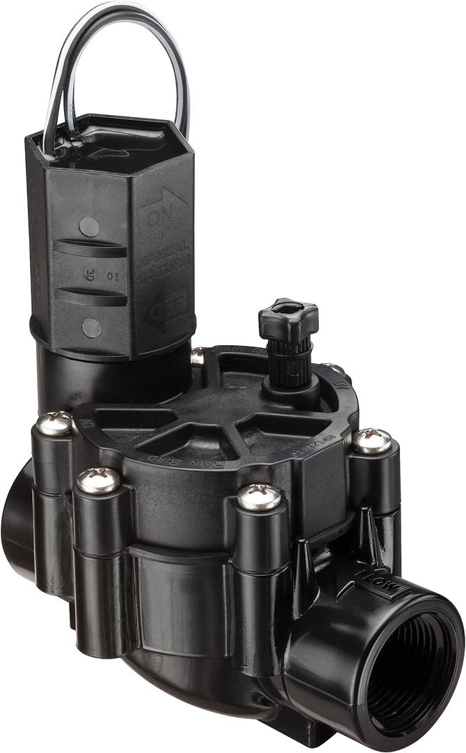 Rain Bird CP075 In-Line Automatic Sprinkler Valve, 3/4" Threaded x Female, Black