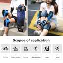 Adult Knee Pads Elbow Pads Wrist Guards for Adult Kids 6 in 1 Protective Gear Set for Skateboarding Biking Roller Skating Cycling Outdoor Sports Blue M