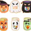 AQKILO Halloween Goodie Bag with Cards, 30 Pack (6 Designs), Kids Trick or Treat Candy Bag Holders, Classroom Exchange Cards, Party Favors, and Halloween Activities