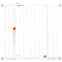 BABELIO 36" Extra Tall Dog Gate, 26-40" Wide Auto Close Baby Gate, Pressure Mounted Metal Pet, Easy Install No Drilling, No Tools Required, With Wall Protectors and Extension Kits, White
