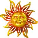 Large Sun Wall Art Decor 45 inch Metal Wall Art, Retro Hanging Decor, Valentine Wall Decorations for Patio,Yard,Garden,Fence,Living Room
