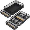 Desk Drawer Organizer, 4 Pack Metal Mesh, Black
Adjustable Dividers, Stackable, Pen Organizer, Office Supplies Organizer