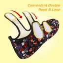 LeIsfIt Womens Slippers Adjustable Diabetic Slippers Wide Soft Arthritis Edema House Shoes Warm Fuzzy Slipper Socks with Rubber Sole (10.5-11, Bflower)