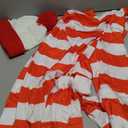 LIFKOME Halloween Costume Red and White Striped Long Sleeve Tee Shirt with Beanie Hat for Men Women Quick Wear Cosplay Outfit for Halloween Parties and Themed Events