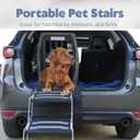 TRIXIE Foldable Aluminum Pet Steps for Dogs Up to 165 Pounds Adjustable from 19.5 to 27.5 Inches