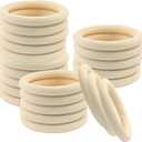 30 Pcs 3.15 Inch Unfinished Wooden Rings for Crafts, Wood Rings Solid Wood Crafting Supplies for DIY Projects, Macrame, Jewelry Making, Creative Handmade Accessories and Dreamcatchers