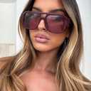 TYA Retro Oversized Aviator Sunglasses for Women Men 2026 Square Double Bridge Trendy Sun Glasses UV400