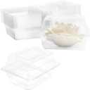 Bright Creations Corsage Boxes - 20-Pack, 4.9 x 4.1 x 3 In Clear Plastic - Plastic Holder & Boutonniere Storage Cases - Floral Gift Boxes for Weddings & Proms