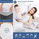 GRT Twin Waterproof Mattress Pad, 100% Waterproof Quilted Fitted Mattress Protector, Noiseless Hollow Cotton Mattress Cover, Fitted 8"-19" Deep, Dust Proof