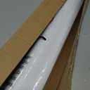 UNISHADES no Drill Cordless Roman Shades for Windows, 37" W 64" H - 100% Blackout - Linen - Mist White