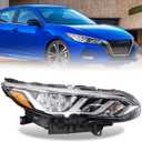 Halogen Headlights Compatible with 2020 2021 2022 Nissan Sentra S/SV Headlamp with Bulbs (Right Passenger Side)