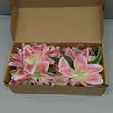 12PCS Artificial Tiger Lily Flowers Fake Lily Bouquet Faux Tropical Flowers for Easter Wedding Home Kitchen Party Garden Indoor Decoration(Pink)