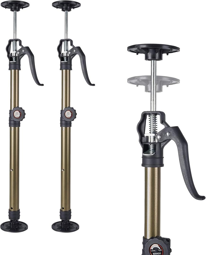 MANQO Cabinet Jack for Installing CabinetAdjustable Support Pole3rd Hand Support SystemExtend from 19.29 inch to 43.30 inch,Supports up to 156lbs for Drywall 2Pcs Set (Patent Design)