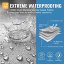 Wake Tower Boat Cover,1200D Heavy Duty Waterproof Boat Cover with Adjustable Metal Hooks,Wakeboard Tower Boat Cover,Fits V-Hull Bow Runabout Ski Boats, 23-25ft, Gray