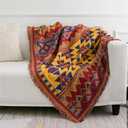 Blanket for Bed, Bohemia Throw Blanket, Ethnic Style Double Reversible Thickened Blankets Sofa Towel Tablecloth Geometric Jacquard Soft Cozy Throws for Sofas Bed,A-01,180x180CM (A02 180x230CM)