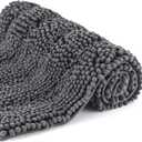 Bath Mat for Bathroom Ultra-Soft Machine Washable Rugs for Shower Room with Non-Slip Backing Shaggy Absorbent Luxury Chenille Bath Rug Perfect for Tub Sink Bedroom Door (20"x59", Dim-Gery) (1'8" x 4'11" (Rectangular))