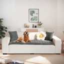 LiveGo Fuzzy Couch Covers for Pets, Couch Protector for Dogs Garden Chic Cotton Protective Couch Cover, Pet Mat Bed Couch Cover (Dark Gray, 70x180 cm/27.6x70.9 in)