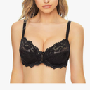 Deyllo Women’s Sheer Lace Bra Underwire Unlined Bra Full Coverage Non Padded 32G