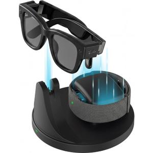 2-in-1 Charging Dock Compatible with Ray Ban Meta Display Smart Glasses & Neural Band, Magnetic Fast Charger for RayBan Meta Display Glasses Accessories