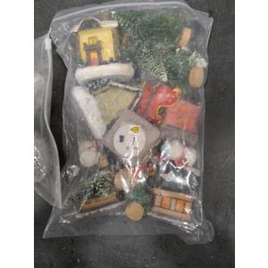 Mini Christmas Decorations Small Houses and Trees Including Small Figures
