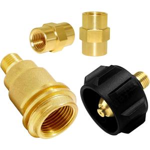 Joywayus Brass QCC1 Nut Propane Gas Adapter with 1/4 Inch NPT Pipe Thread for Outdoor Cooking, Heating, Camping