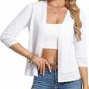 GRACE KARIN Cardigan Sweaters for Women Casual 3/4 Sleeve Lightweight Cardigans 2026 Summer Spring Button Down Sweater Tops (White, XXL)