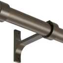 Dark Bronze Curtain Rods for Windows 28-48",1-Inch Adjustable Drapery Rods with Aluminum End Cap and Brackets for Room Divider, Bedroom, Living Room, Kitchen, Bathroom 