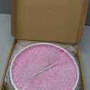 Wall Clock 10 Inch Non-Ticking Silent Modern Simple Style Round Decor Clock Pink Stereoscopic Dial Quartz Wall Clocks for Home/Office/School/Living Room/Bedroom/Kitchen