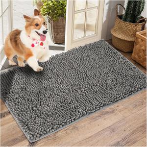 Washable Soft Microfiber Mud Mats for Dogs Large, Dirt Trapper Mud Mat for Dogs, Absorbent Door Mat Indoor for Muddy Paws, Non Slip Dog Rugs for Muddy Paws, Dog Rugs for Home Entrance 59" x 35" (Charcoal)