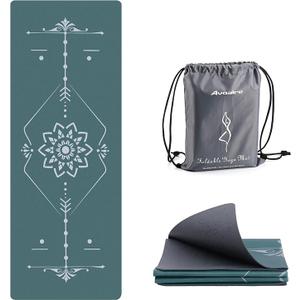 Avoalre Travel Yoga Mat Packable - Super Non Slip Foldable Fitness & Exercise Mat - Folding Lightweight Hot Yoga Mat with Carry Bag for Pilates & Floor Home Workouts (72"L x 24" & 32''W x 3mm Thick)