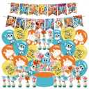 The Amazing World of Gumball Birthday Party Supplies Set Happy Birthday Banner, Cake Topper, Cupcake Toppers, Balloons for Gumball Kids Party Decorations
