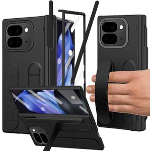 for Google Pixel 9 Pro Fold Case with S Pen Holder & Stylus, Hand Strap Phone Case with Hinge Protection, Screen Protector, Kickstand, Wrist Strap Cover for Google Pixel 9 Pro Fold Black for Google Pixel 9 Pro Fold Case with S Pen Holder & Stylus, Hand Strap Phone Case with Hinge Protection, Screen Protector, Kickstand, Wrist Strap Cover for Google Pixel 9 Pro Fold Black