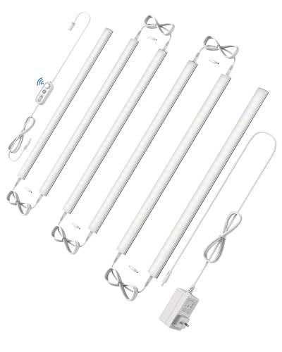 ASOKO Motion Sensor Dimmable Led Under Cabinet Lighting Plug in - 6 Pcs 12 inches Linkable Counter Light Bars, Led Closet Light Daylight White 4500K