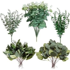 Cliselda 100pcs Artificial Eucalyptus Leaves Stems, 3  Kinds Mixed Fake Greenery Stems Bulk, Silver Eucalyptus Bundle Greenery Branches for Wedding Floral Bouquet Arrangement Centerpiece Decoration