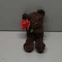 Civaner Bear Stuffed Animal Gift with Rose Funny Cute Bear Stuffed Animal Plush Gift for Mother Day Mom Birthday Wedding Christmas, 11.8 Inches(Brown)