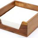 Napkin Holder for Table, Wooden Napkin Dispenser with Side Large Opening for Paper Napkins, Farmhouse Style Square Napkin Holder, Home Kitchen Dining Tabletop Decor