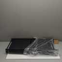 Himix Storage Shelves with 6 Hooks, 3 Tier Foldable Shelf with Wheels, Metal Storage Shelving Unit Rolling Cart, Utility Shelf Rack Organization Shelves for Pantry, Kitchen, Black - No Assembly